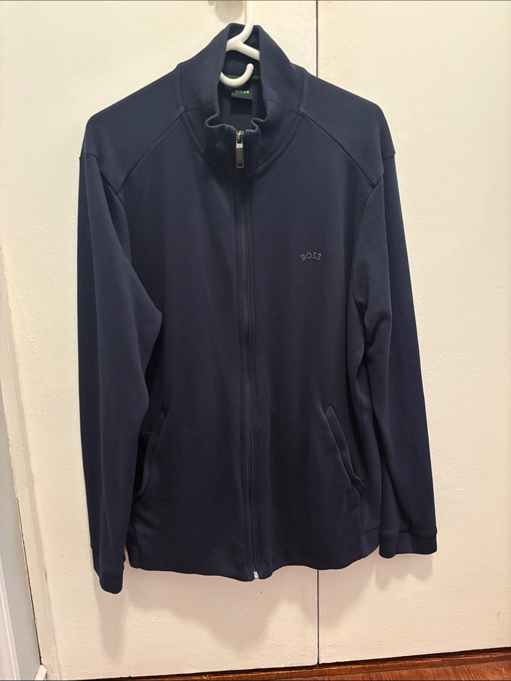 BOSS Navy Lightweight Full-Zip Jacket